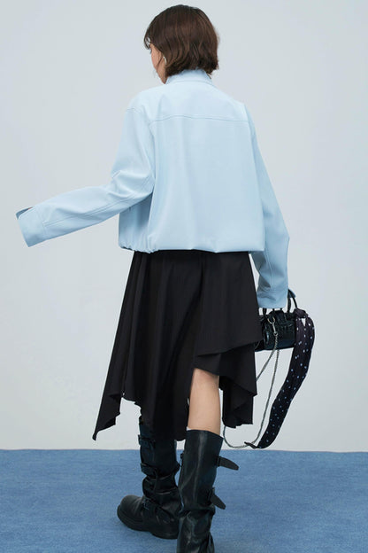 ブルーヴェルヴェットレザージャケット