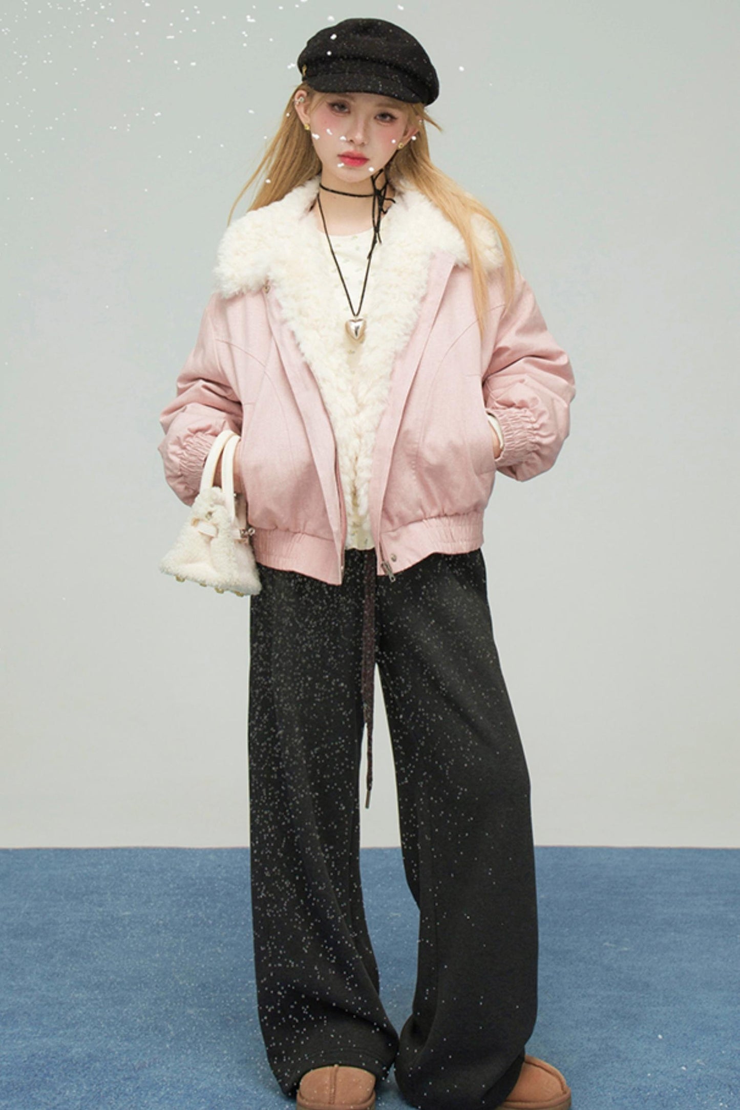 フラッフィーラムウールラペルコート