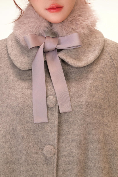 Lace-Trim Cape Coat + Top + Scarf