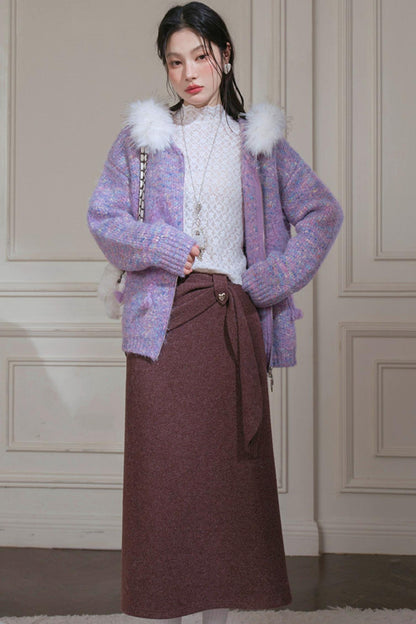 Wood Red Patchwork Skirt