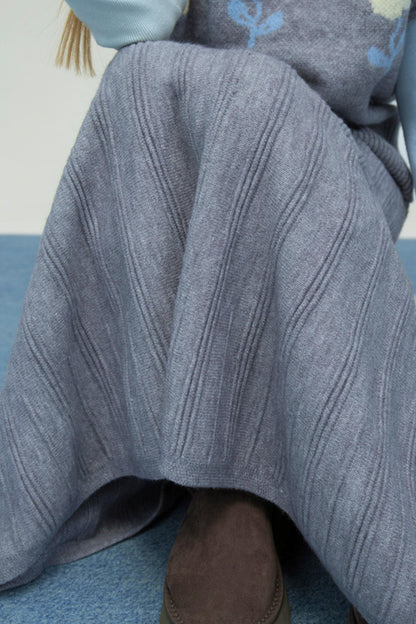 フローラルニットトップス+インナートップス+スカート