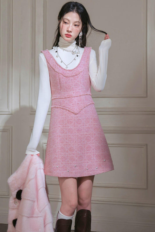 Sweetheart Glitter Tweed Dress