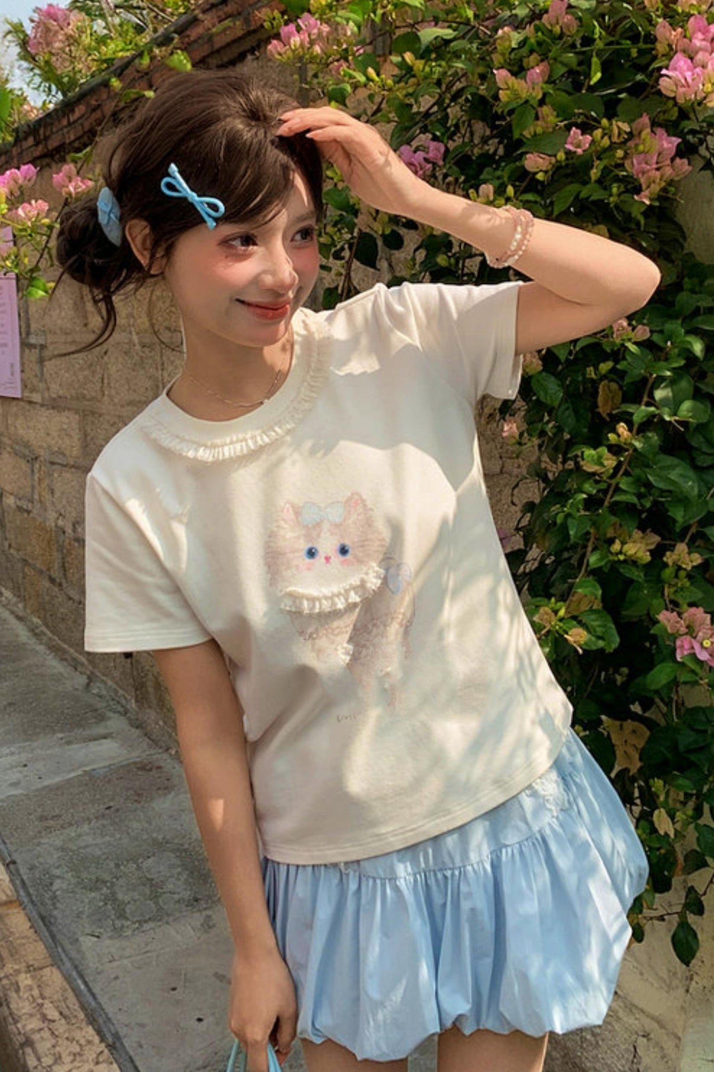 貓咪印花夏季上衣