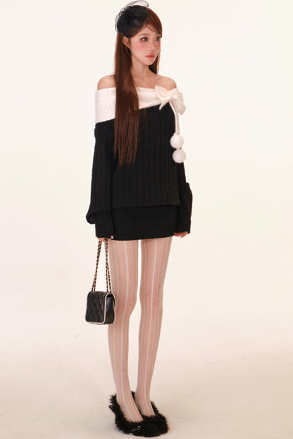 スノーボールベルベットオフショルダードレス