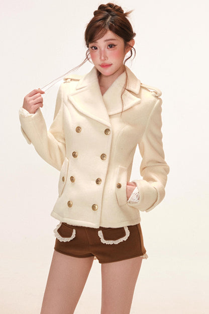 Velvet Chanson Woolen Coat Set