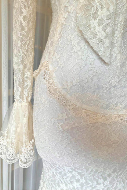 フレンチスタイルレースマーメイドドレス