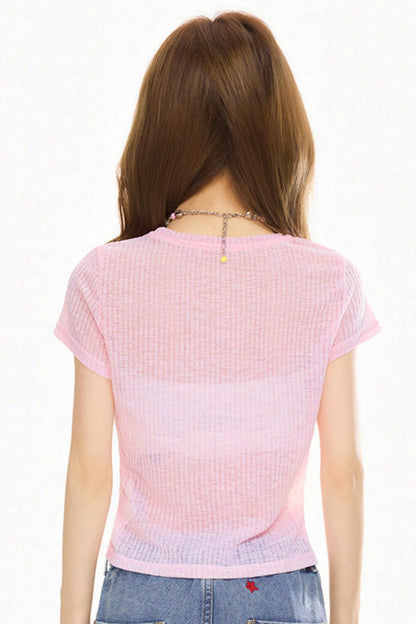 グラフィティペインテッドスリムフィットトップス