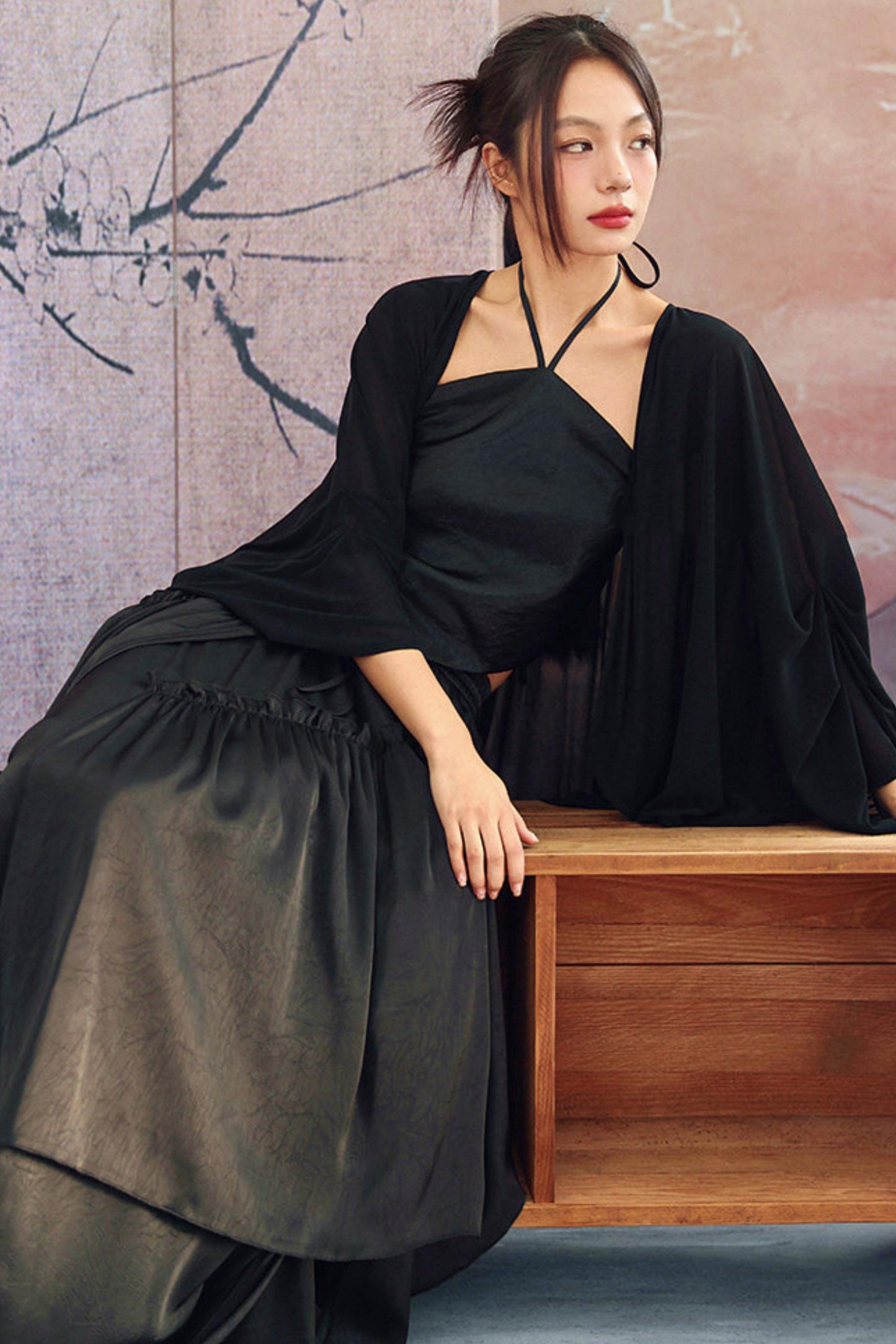 Dark Romantic Satin Skirt