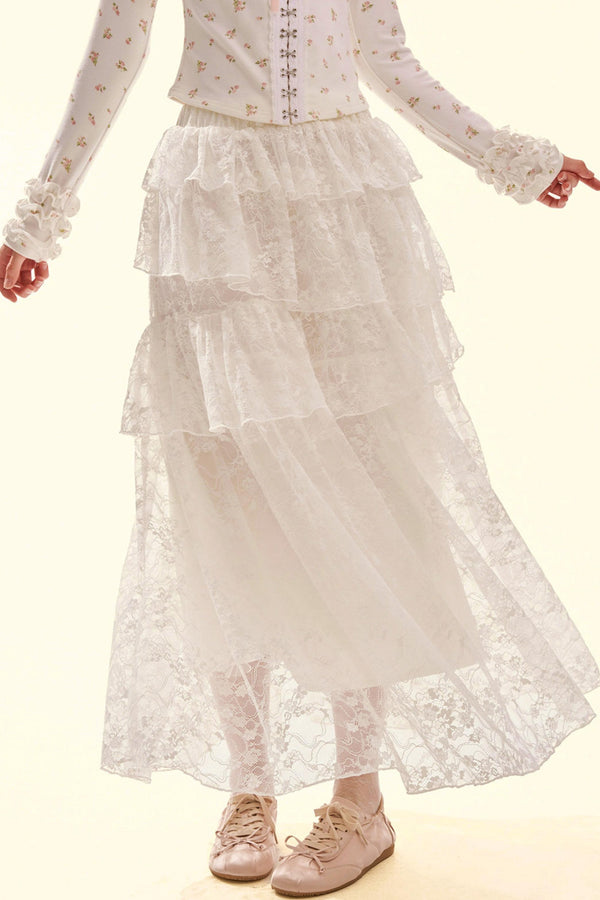 Multi-Layered Lace Skirt
