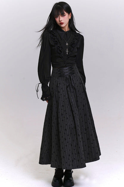 クラシックストライプパターンエーラインスカート