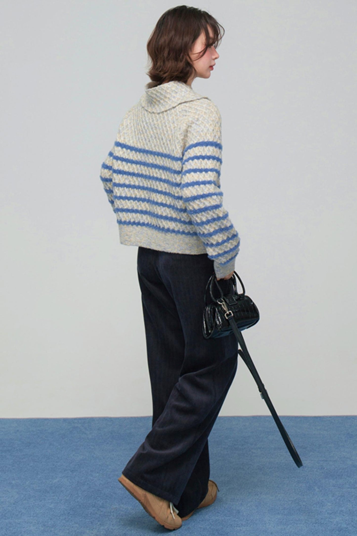 カラーブロックボーダーニット