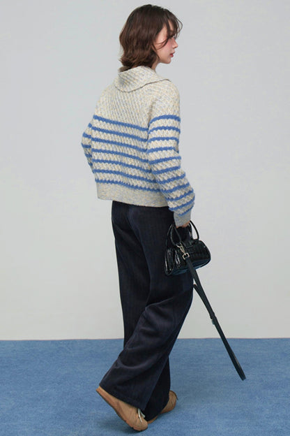 カラーブロックボーダーニット