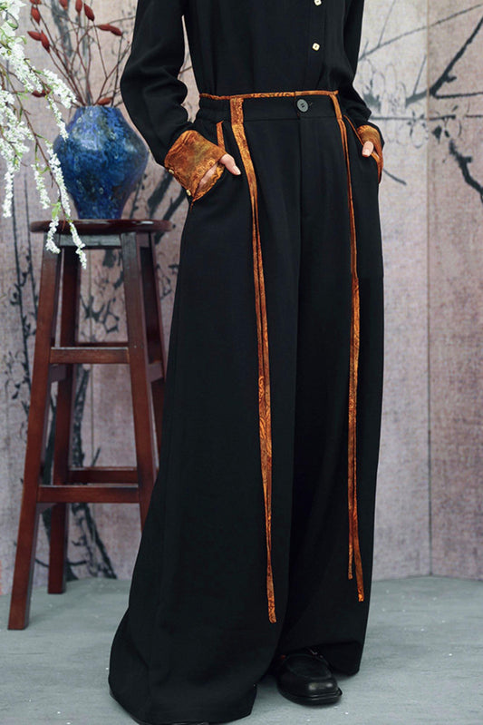 Schwarz-goldene Drachenhose