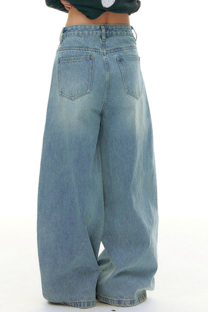 Star Wide Leg Denim Pants