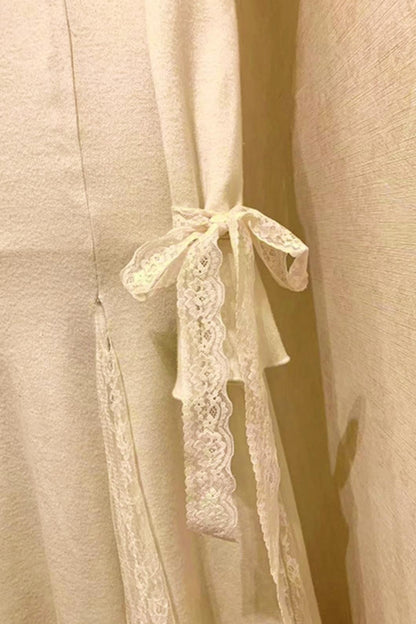 French Lace Waist Slimming Dress + Soft White Longline Croque