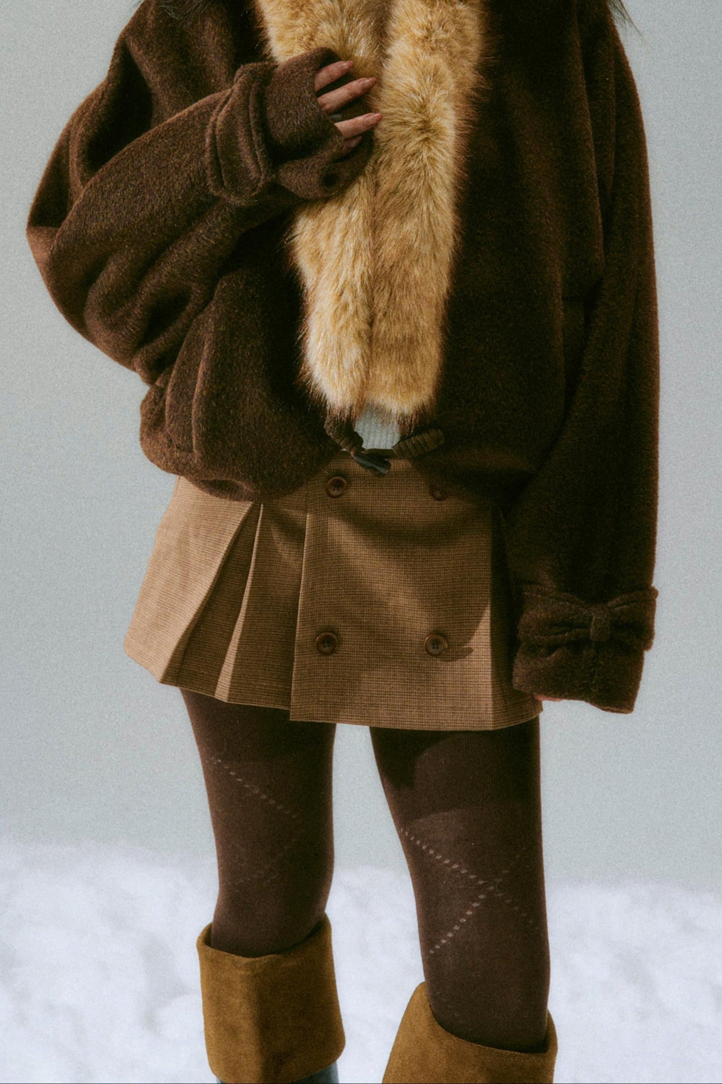 Retro Low Waist Pleated Skirt