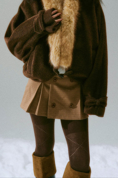 Retro Low Waist Pleated Skirt