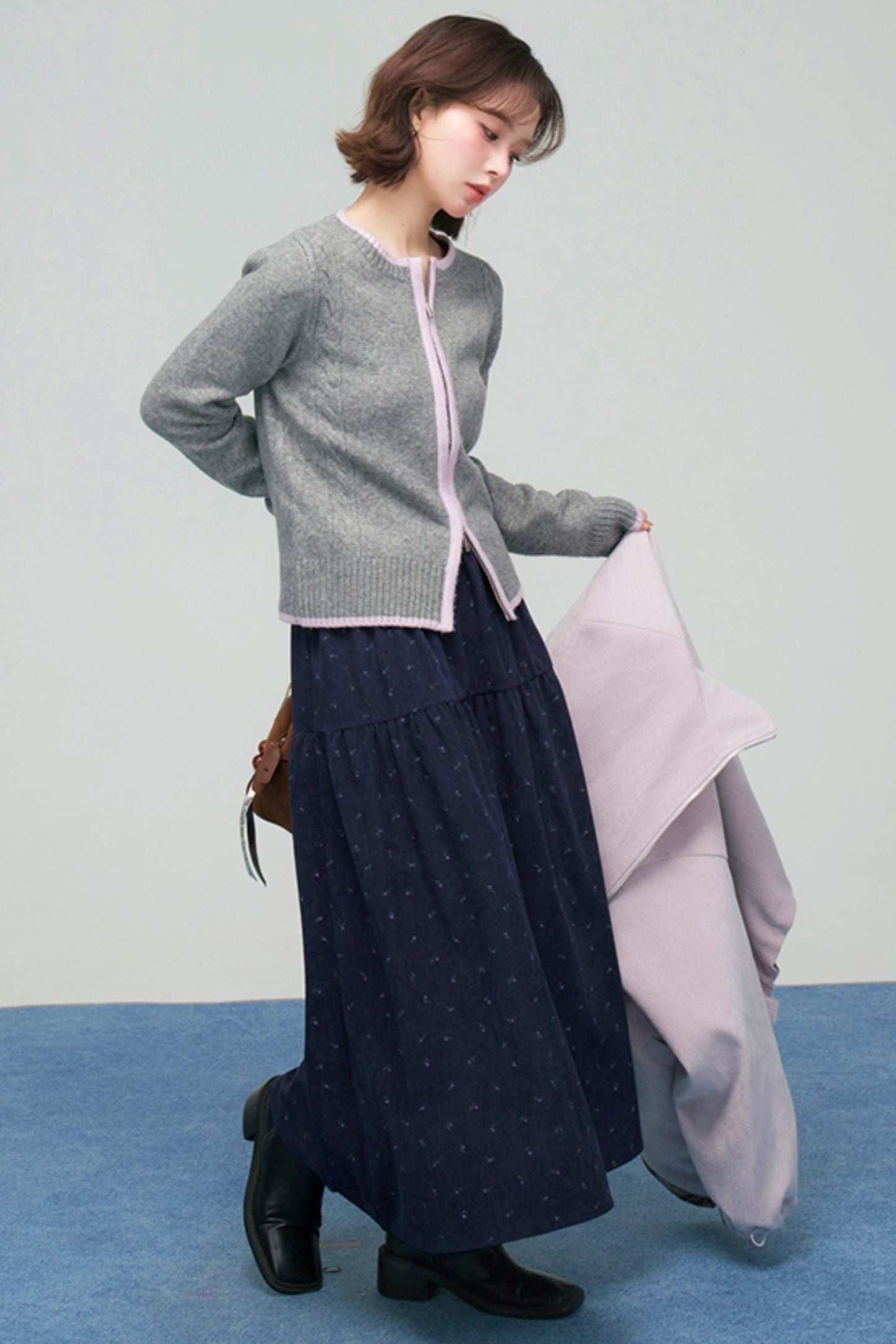 セリーングレーコントラストカーディガン