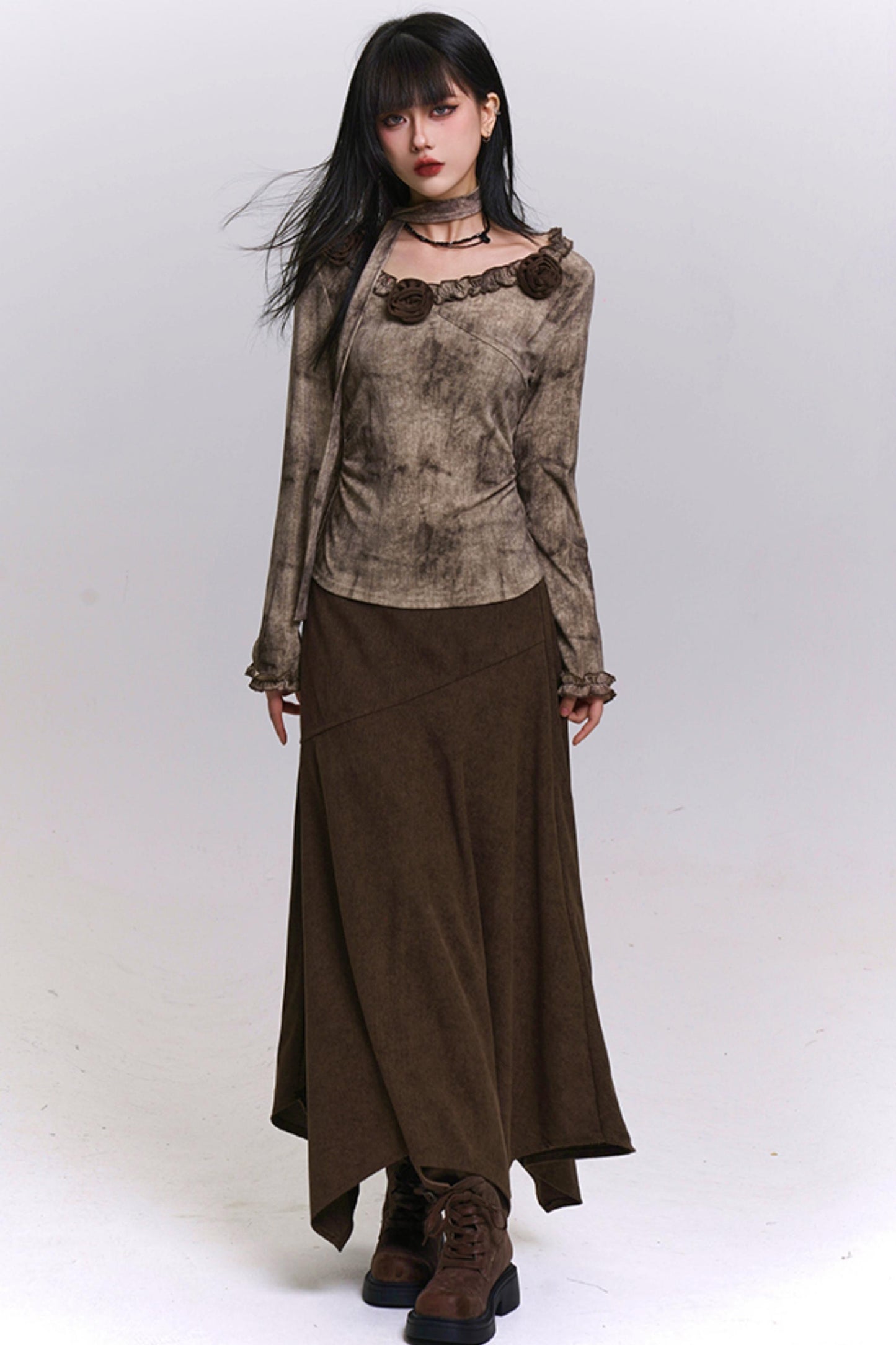 エレガントツーピーススカートセットアップ