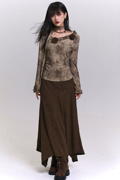 エレガントツーピーススカートセットアップ