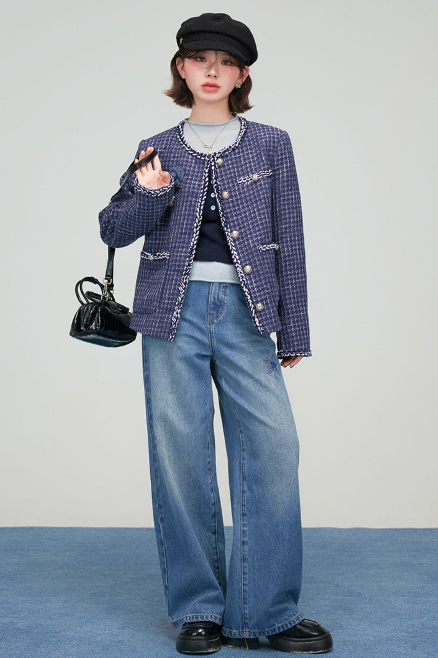 フロストブルースターパッチデニムパンツ