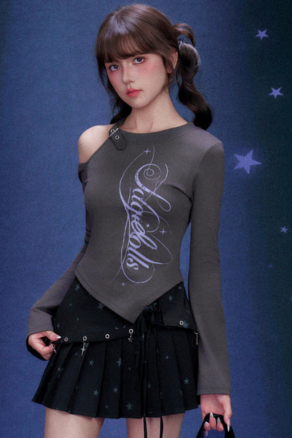 Y2K 오프숄더 탑