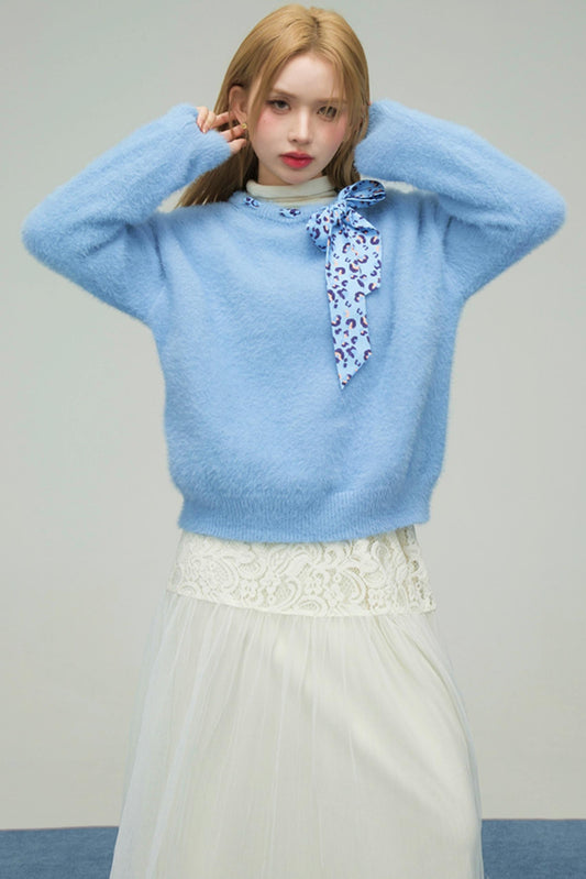 スノーイーブルーレオパードフォーファースウェーター