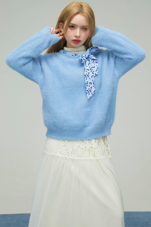 スノーイーブルーレオパードフォーファースウェーター