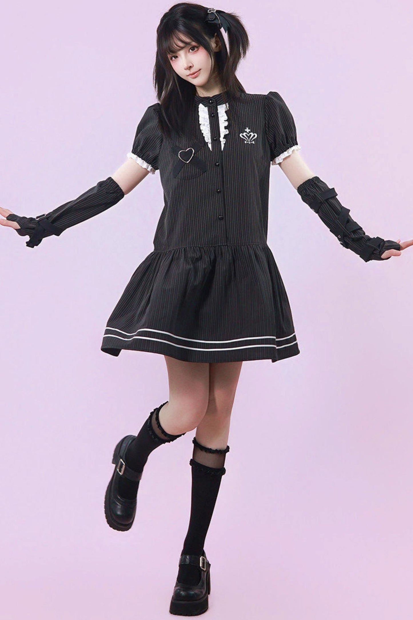 ハートリボンサブカル制服ワンピース