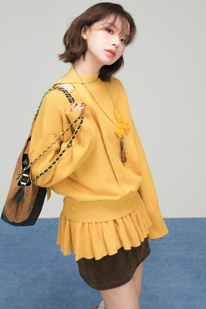 レトロポイントフラワーニット