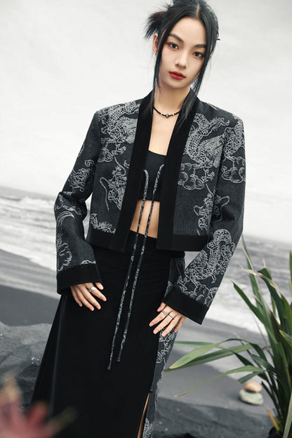 ドラゴンジャカードデニムジャケット