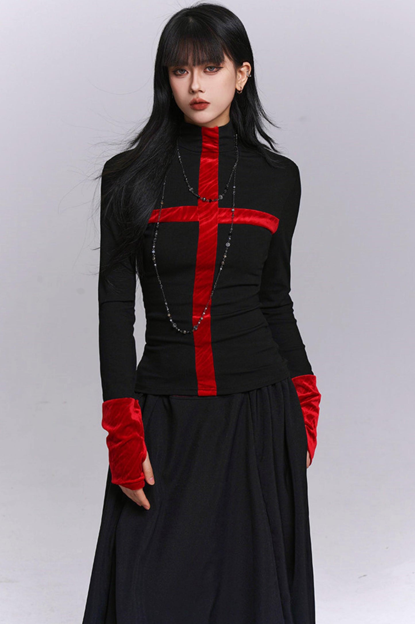 Ghost Girl Cross Turtleneck Top