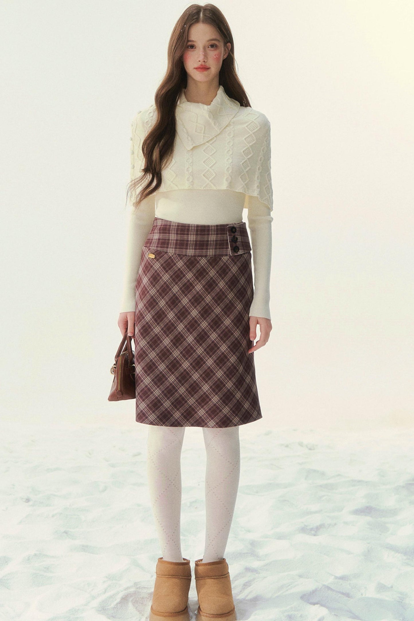 Retro Twist Knit Cape Sweater