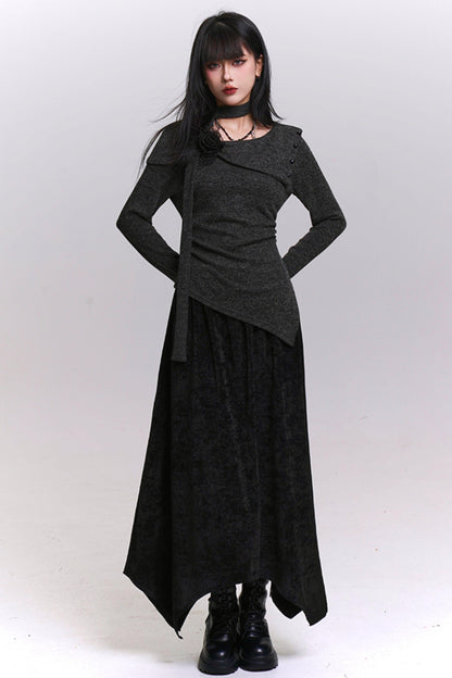 ツーピースニットスカートセットアップ　