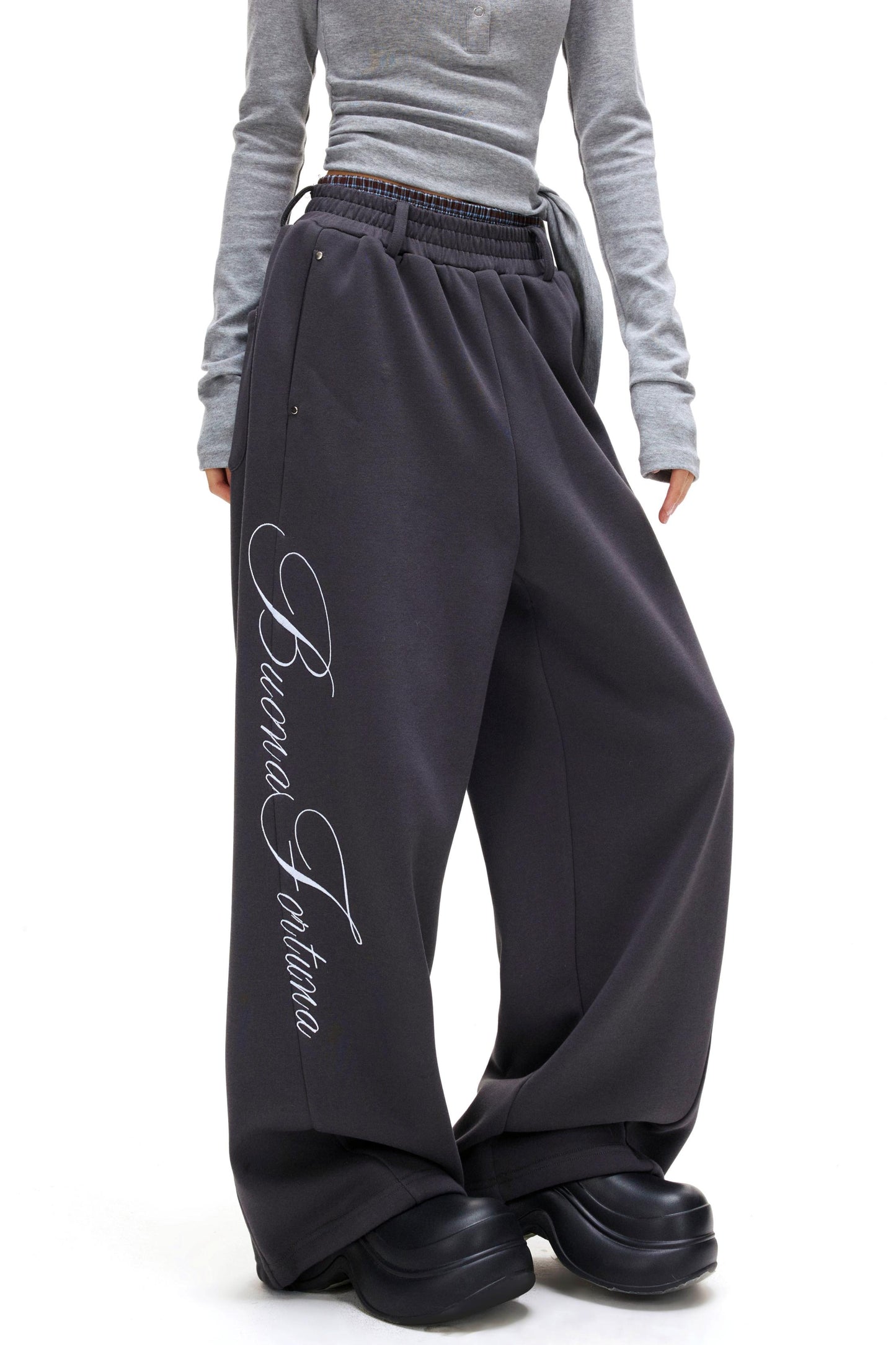 レータラインルーズスウェットパンツ