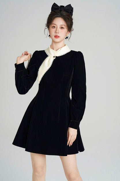 Hepburn Inspired Velvet Dress