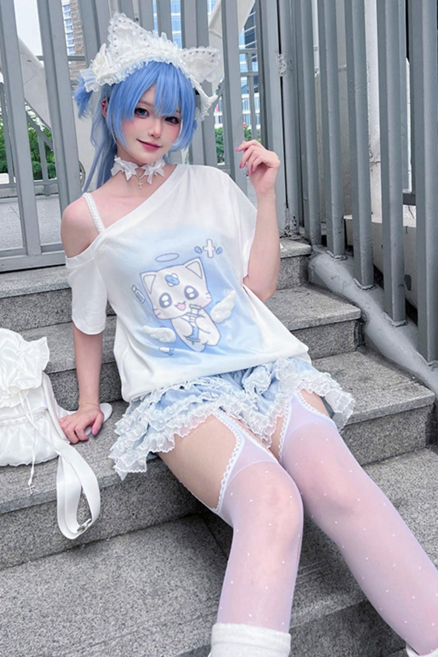 【天使界隈】エンジェルナースキャットTシャツ