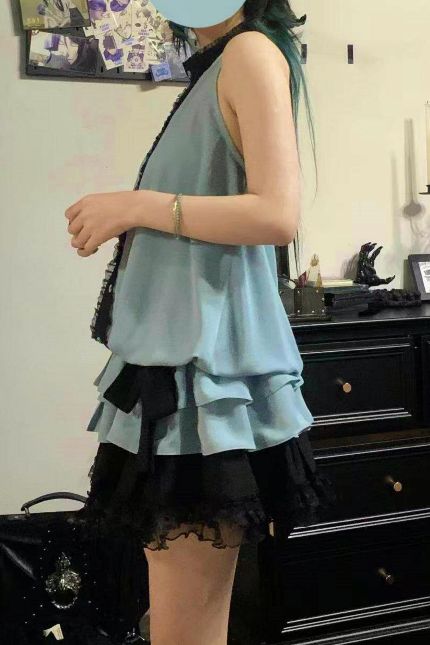 ホルターネックサブカルシフォンドレス