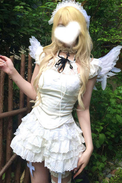 Lace Patchwork Top + Tiered Skirt