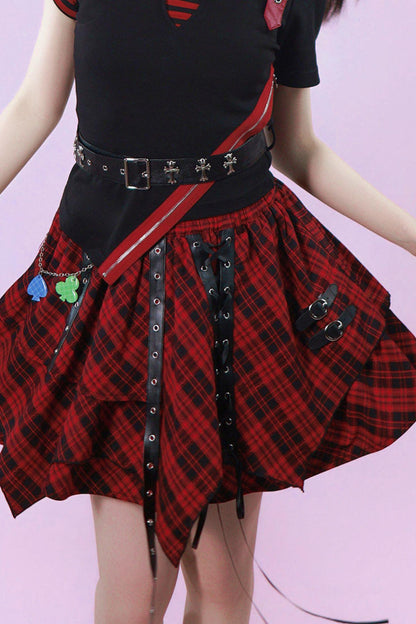 Gotischer karierter Punk-Minirock