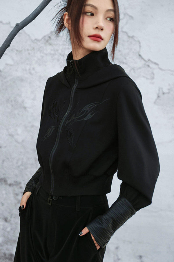 ダークビッグフードショートジャケット