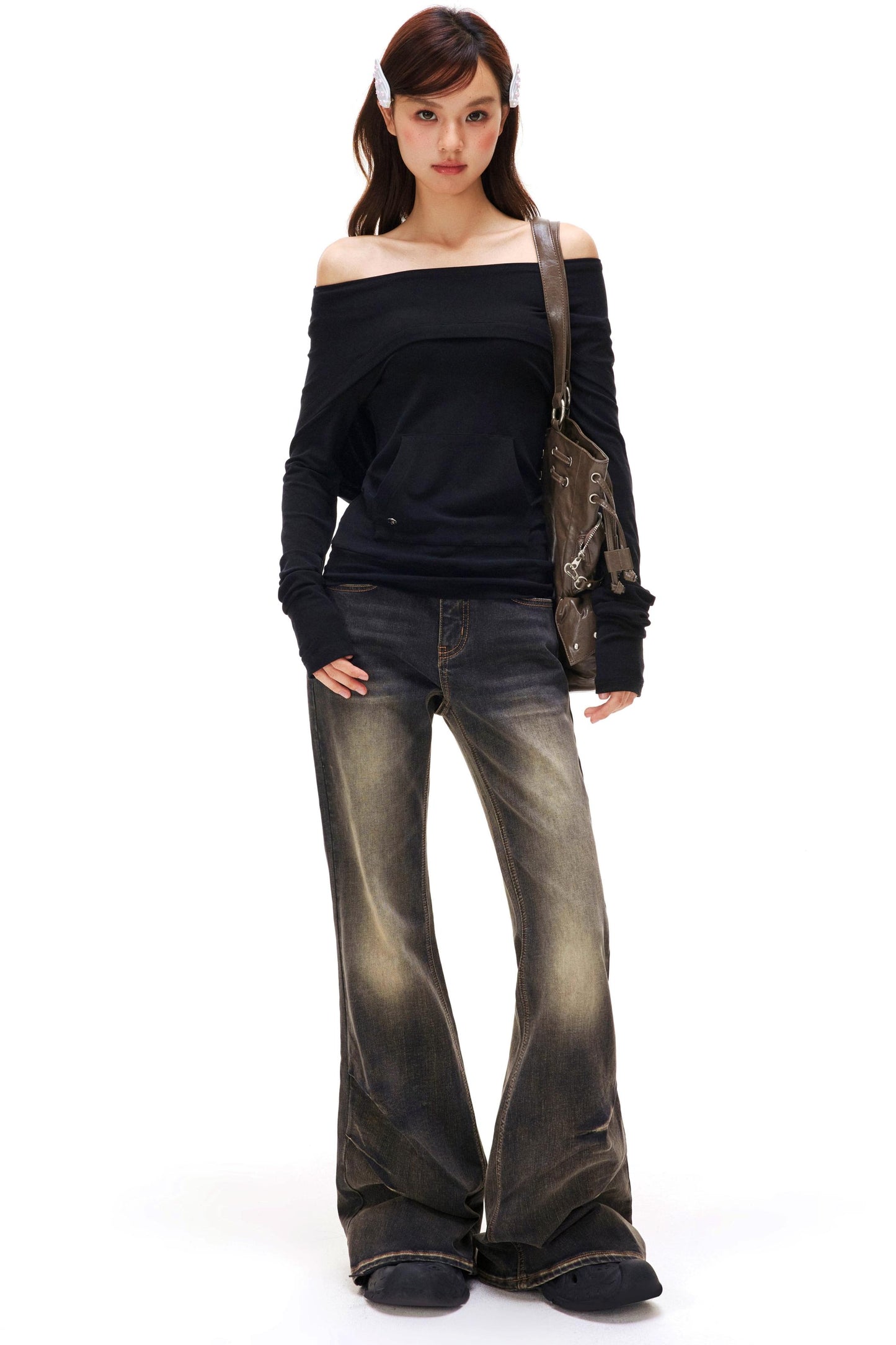 Retro Washed Flared Pants