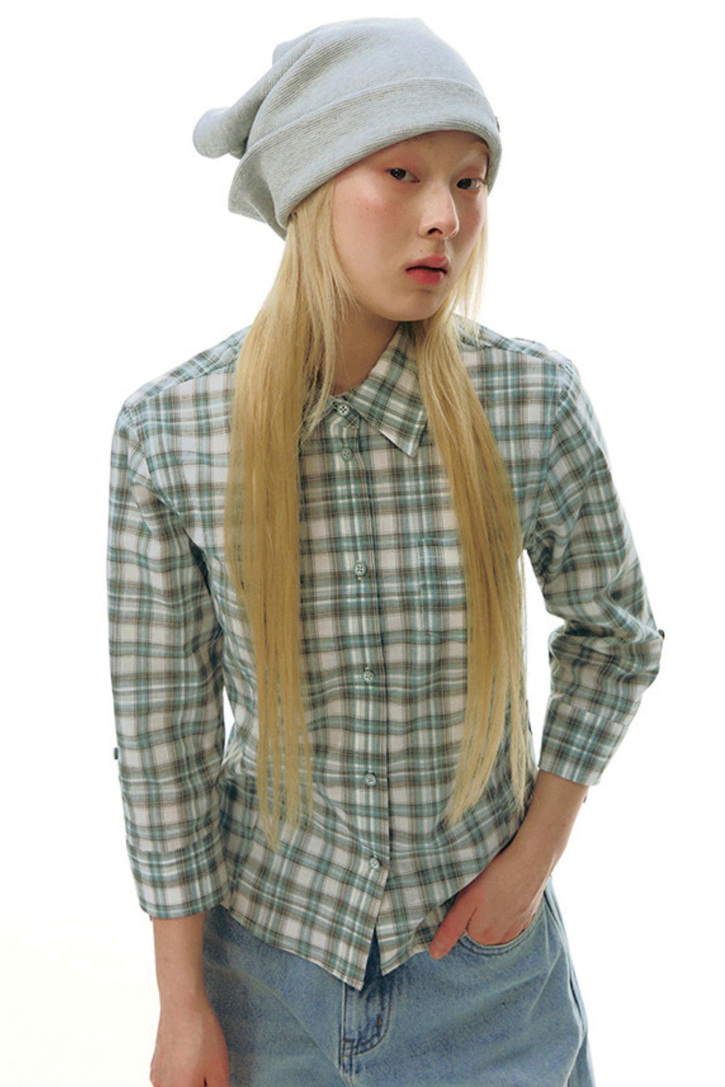 Plaid Y2K Fitted Top