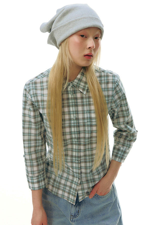 Plaid Y2K Fitted Top