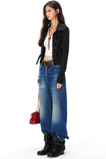 ディストレストウォッシュドデニムパンツ