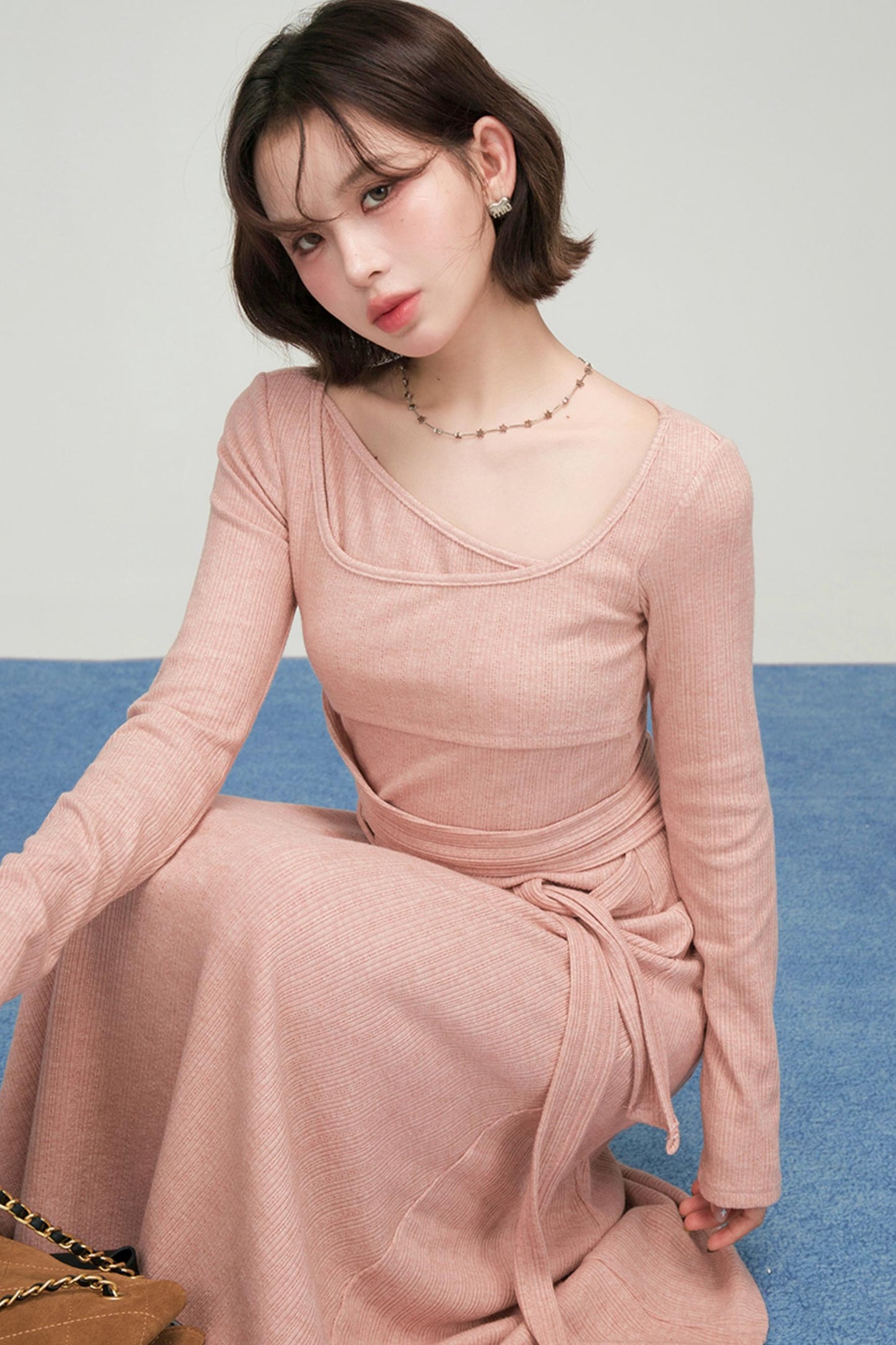 スイートロングニットドレス