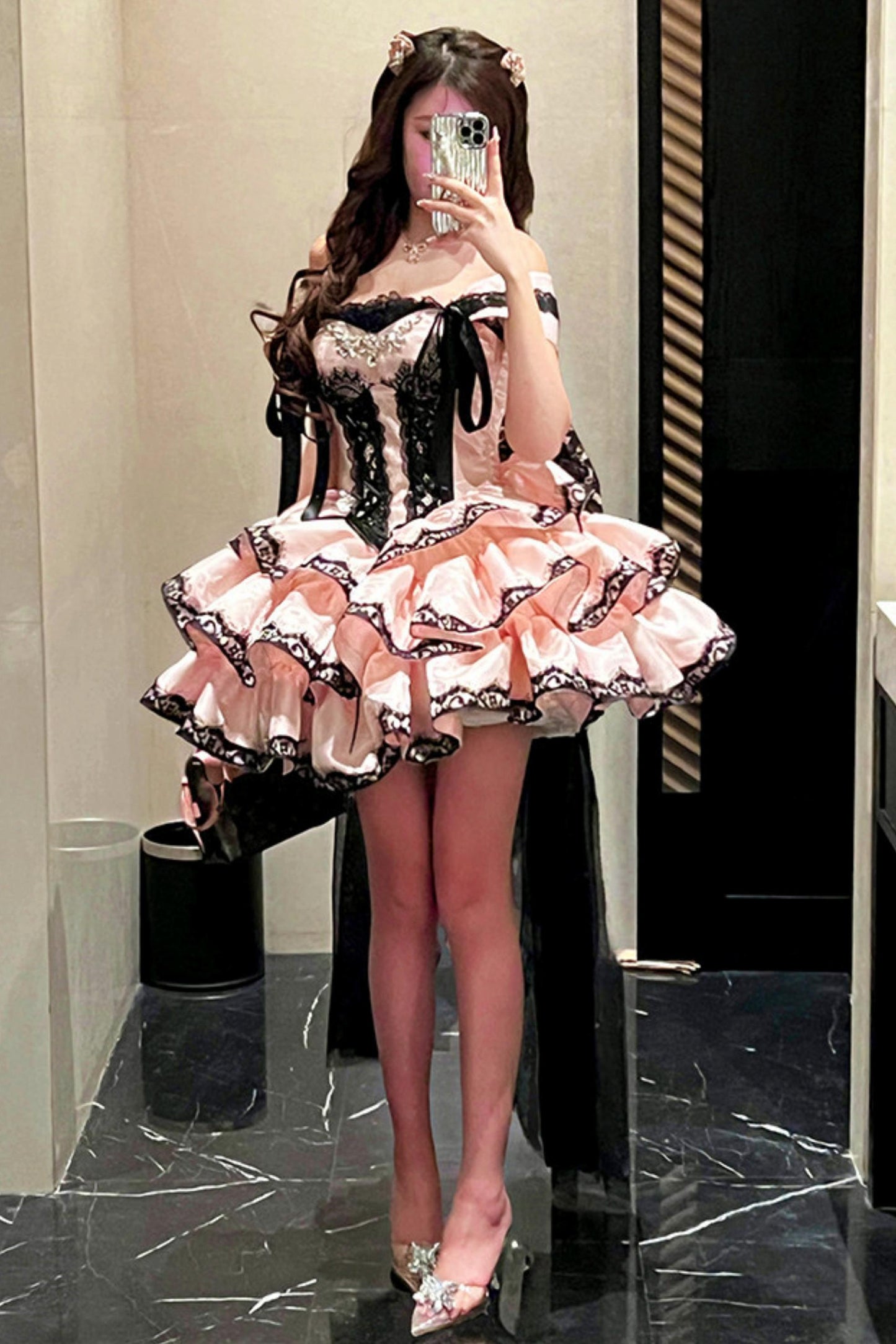 [Pre-order Item] Romantic Lace Mini Lolita Dress + Ribbon Train