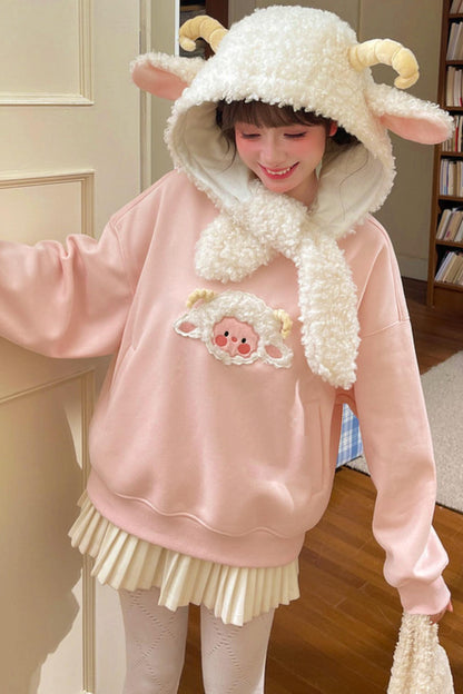 Forest Girl Lamb Fleece Sweatshirt + Hat