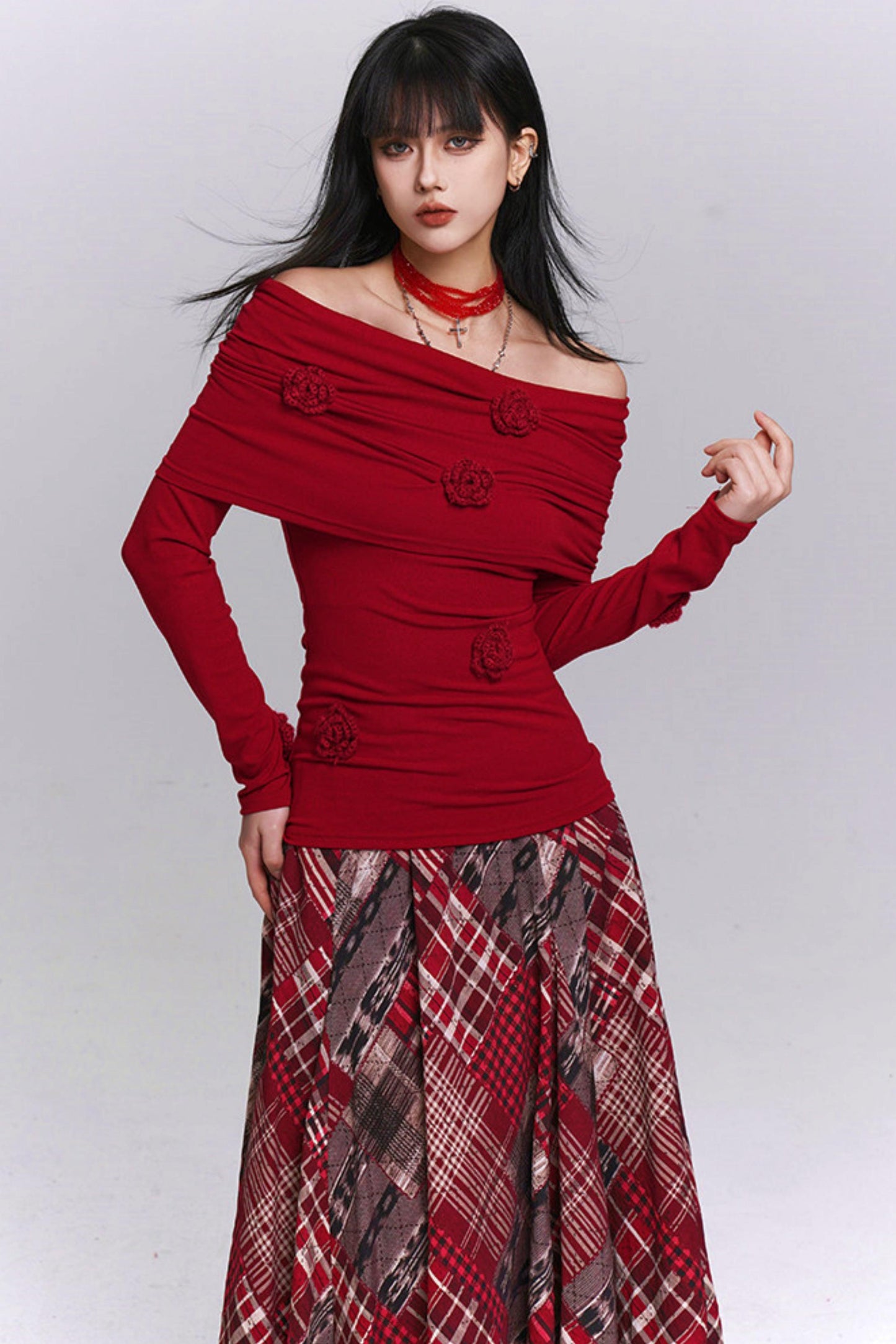 Slim Off-the-shoulder Tops