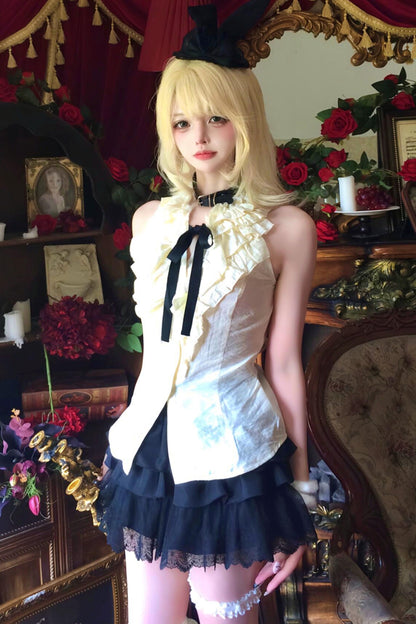 Gothic Ruffle Vest + Skirt
